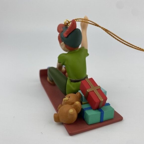 Disney Grolier Christmas Holiday Tree Ornament Peter Pan "Peter Pan On A Sled" - Picture 7 of 11